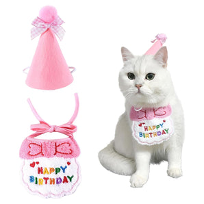 Cat Dog Birthday Bandana Set