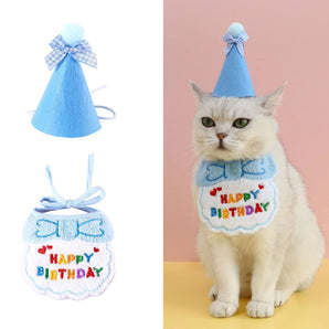 Cat Dog Birthday Bandana Set