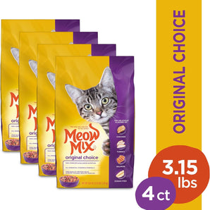 Meow Mix Original Choice Dry Cat Food, 3.15 Pound (Pack of 4)