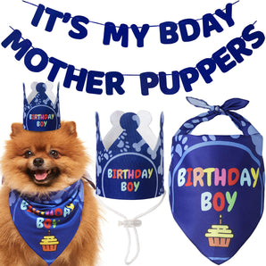 Dog Birthday Bandana Set - Boy