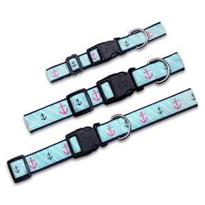 Dog Collar - Pink Anchor