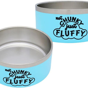 Not Chunky Just Fluffy Blue Pet Food Bowl