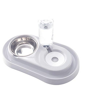 Stainless Steel Pet Bowls with Automatic Water Bottle